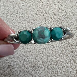 Elegant Faux Silver and Turquoise Bracelet